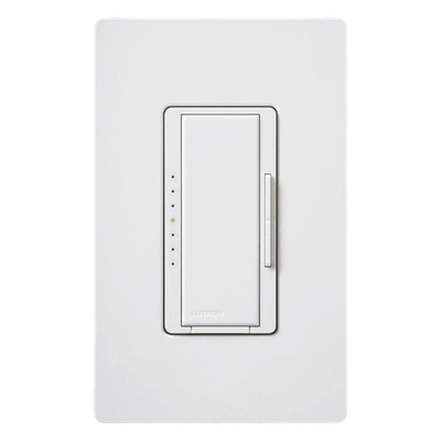 Atenuador de pared Maestro para balastros fluorescentes regulables de 3 hilos y drivers Hi-lume LED, 6 A, 120 V, unipolar o multilocación, color blanco