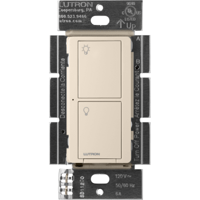 Interruptor inteligente on/off Caseta Wireless, 6A/120V, requiere neutro, control remoto y por voz, almendra claro