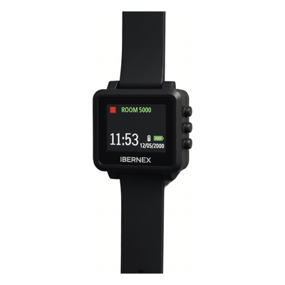 Reloj Receptor Inalámbrico de Muñeca / Display LCD a Color / Batería Recargable / Indicación Visual y Acústica de Alarmas / Almacena hasta 3000 Caracteres / Conexión Inalámbrica por Radiofrecuencia