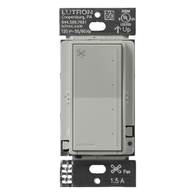 Control de ventilador de pared táctil de 4 velocidades para ventilador de techo tipo paleta, Pebble, RadioRA 3