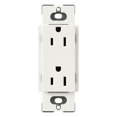 Receptáculo dúplex Claro 15 A 125 V, apertura tipo decorador, acabado satín Architectural White