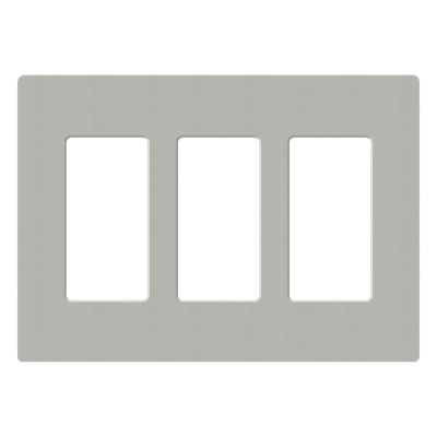 Placa de pared de 3 espacios sin tornillos visibles para atenuadores y controles Lutron Maestro, Diva, Pico y Skylark