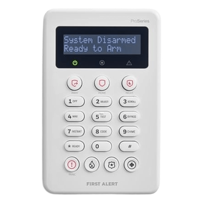 Teclado cableado slim con pantalla alfanumérica de 2 líneas para VISTA H3 Hybrid / Teclas de emergencia dedicadas