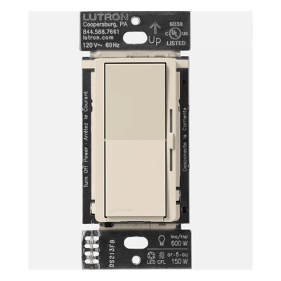 Atenuador de pared inalámbrico sin neutro, 150 W LED/CFL o 600 W incandescente/halógena, 120 V, para Caseta Wireless