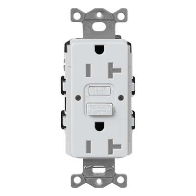 Tomacorriente GFCI de autoprueba, resistente a manipulaciones, 15 A, 125 V, NEMA 5-15R, gris
