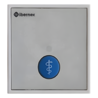 Módulo de Botón para Empotrar / 1 Tecla Iluminada con Realimentación Táctil y Audible / Lector RFID 125KHz Integrado / Comunicación RS485 / Señalización Luminosa de Estado de Alarma y Presencia Médic