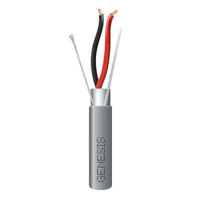 Carrete de 152 Metros (500 Pies) / Cable 2 x 18 AWG / Color Gris / Blindado / Riser / Aplicaciones de Audio Control de Acceso y Automatización
