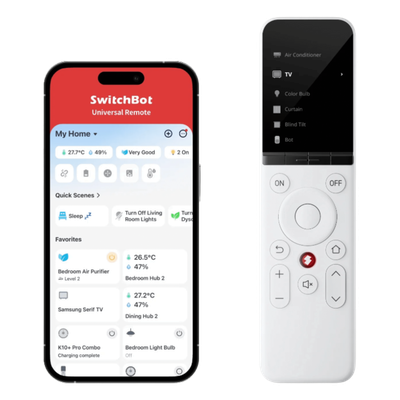 Control Remoto Universal IR / Pantalla LCD / Conexión WiFi + BLE / Compatible Matter / Alcance 120 m (393.7 ft) / 2000 mAh / Hasta 6 Meses Autonomía