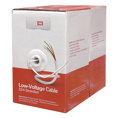 Cable 100% Cobre INDUSTRIAL/  4 x 22 AWG/ de color blanco / 305m / para aplicaciones en sistemas de Intrusión / Control de Acceso y TV Porteros