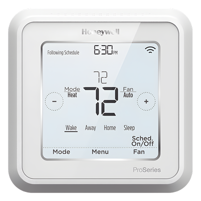Termostato inteligente Wi-Fi con geolocalización para sistemas de hasta 3H/2C bomba de calor o 2H/2C convencional, serie T6 Pro