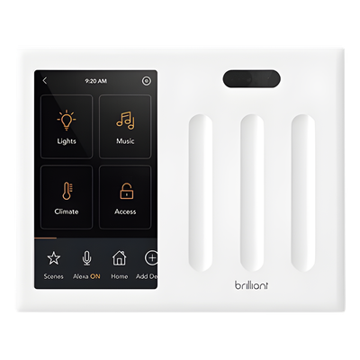 Control touch desde su pantalla en pared, compatible con 3 cargas para controlar iluminacion.