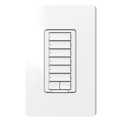 Botonera de pared seeTouch de 6 botones con subir y bajar para sistema RadioRA 2, retroiluminada, con grabado personalizado, 120 V con neutro, color taupe
