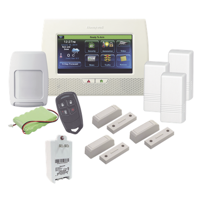 Kit de alarma inalámbrico LYNX Touch 7000 con pantalla táctil color de 7 pulgadas en español y sensores incluidos