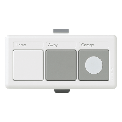 Control transmisor de 3 botones para visera de automóvil, activa escenas de iluminación, persianas y portones a través del receptor RR-VCRX del sistema RadioRA 2