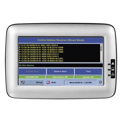 Receptor IP para central de monitoreo con soporte AlarmNet, pantalla táctil y cifrado AES