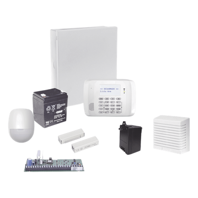 Kit de alarma de intrusión cableado VISTA-48LA con sensor de movimiento, contactos magnéticos, sirena y monitoreo AlarmNet IP/4G