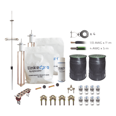Kit Pararrayo  LINKEDPRO con Accesorios de Instalación en Torre de Hasta 6 m de Altura.