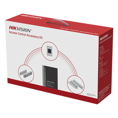 Kit HIKVISION para para Control de Acceso / Fuente 12 Vcd 2 A + Botón de Salida + Chapa Magnética 600 Lbs / Para Instalación de Control de Acceso Autónomo (Facial Min Moe, Teclados, Lectores de Huella, Etc...)