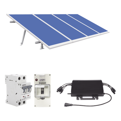 Kit Solar para Interconexión de 1.8KW de Potencia Pico 220Vca con Microinversor y 4 Módulos de 450 W (Incluye Montaje y Protecciones).