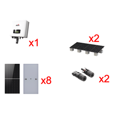 Kit Solar Interconexion 5kW 220Vca / Inversor AFORE / 8 Paneles de 645W / Montaje Incluido  
