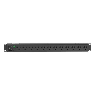PDU Básico para Distribución de Energía, Enchufe de Entrada NEMA L5-20P, Con 12 Contactos NEMA 5-20R, Instalación Horizontal de 19in, 1UR, 20 Amp, 120 Vca