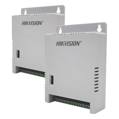 2 Fuentes de Poder Regulada (12 Vcc / 13.5 Vcc / 15 Vcc) para 16 Cámaras / 1 Amp por Salida / Voltaje de Entrada 90 - 130 VCA / Soporta 4K / Modo para Largas Distancias