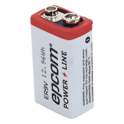 Batería de Litio 9V / 1200 mAh / Cloruro de Tionilo / No Recargable / Operación -60°C a +85°C / Acero Inoxidable