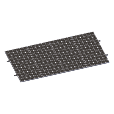Kit De Minirieles Para Panel Solar Arreglo 1X4 Para Instalación Plano En Lámina