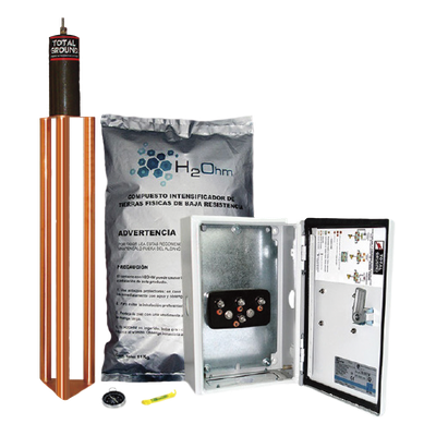 Kit de puesta a tierra de 45 A con Electrodo, Filtro, Acoplador y Compuesto H2Ohm.