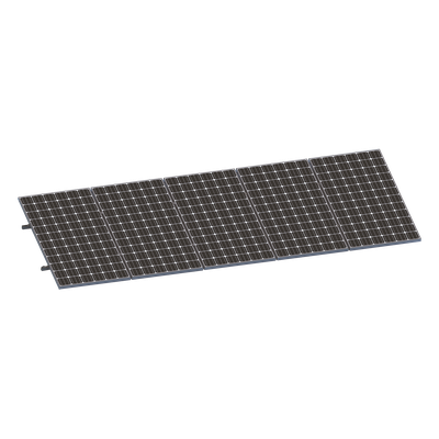 Kit De Minirieles Para Panel Solar Arreglo 1X5 Para Instalación Plano En Lámina