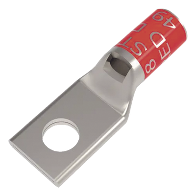 Zapata Terminal de Compresión BURNDY Cañón Corto para Tornillo de 5/16" y Calibre 8 AWG.