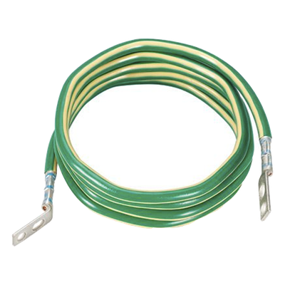 Jumper para Aterrizar Equipos, 6 AWG, con Terminal Doblada a 45 Grados, Para Conexión a Tierra y Terminal Recta Para Equipos, 3.6 m de Largo
