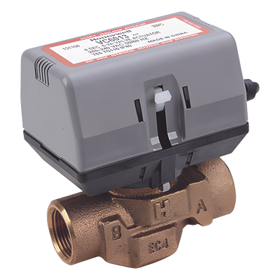 Válvula motorizada de 2 vías con actuador integrado, conexión BSPT de 3/4 pulgada, control on/off, 100-130 VCA