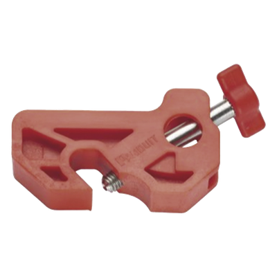 Bloqueador de Interruptor Termomagnético LOTO, tipo Riel DIN o Mini Interruptor. Color  rojo