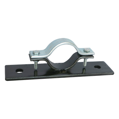 Abrazadera Doble Omega, fabricada en Acero para instalación de mástil de 2" en muros verticales