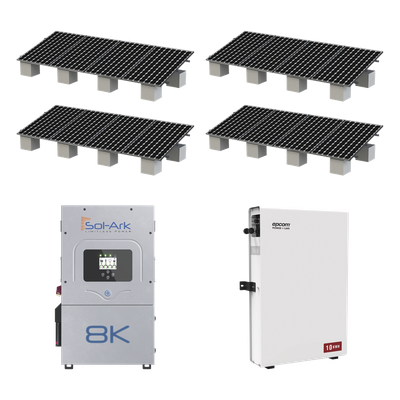 Kit Hibrido con Interconexión a la Red Eléctrica de CFE de 8 kW con Salida de 220 Vca y respaldo de 10 kWh en batería de LiFePO4