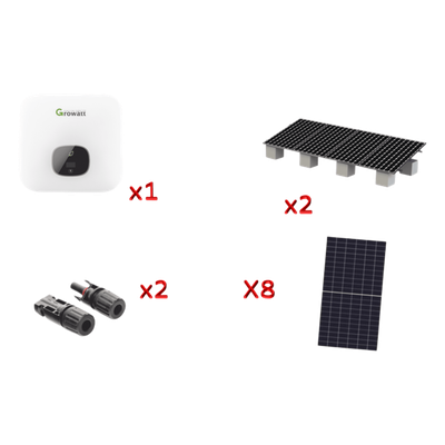 Kit Solar Interconexion  / 5kW  220Vca / Inversor GROWATT / Montaje Incluido  