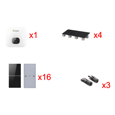 Kit Solar Interconexion  / 10kW  220Vca / Inversor GROWATT / Montaje Incluido  