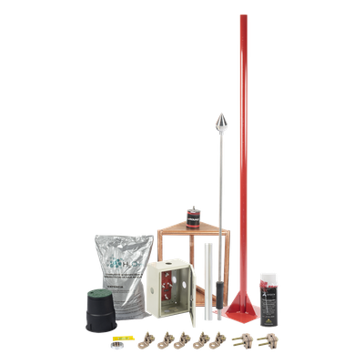 Kit Pararrayo con Accesorios para Protección de Diámetro de 200m.