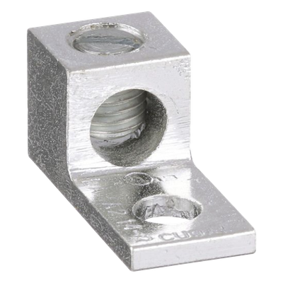 Conector Mecánico de Aluminio, de Un Orificio 1/4" y Un Barril, para Cable de 14 a 2 AWG. 1 Pieza