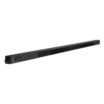 PDU Medible, Para Distribución de Energía, Entrada 200-230 NEMA L6-30P, Con 24 Tomas C13 Y 6 Tomas C19, de Instalación Vertical