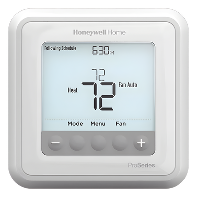 Termostato programable de 7 días para sistemas de hasta 3H/2C bomba de calor o 2H/2C convencional, serie T6 Pro