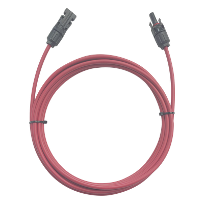 Cable Fotovoltaico / 1 metro / Color Rojo / Calibre 10 AWG / Terminal MC4-Macho y Hembra en  ambos extremos