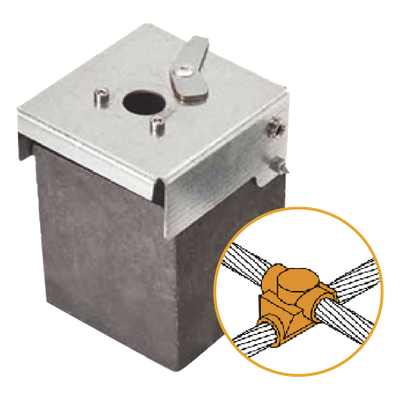 Molde de Grafito Horizontal Unión en Cruz / Cable 4/0 AWG (120 mm²) / 50 Soldaduras / Acero Electrogalvanizado / Normativa UNE 21186