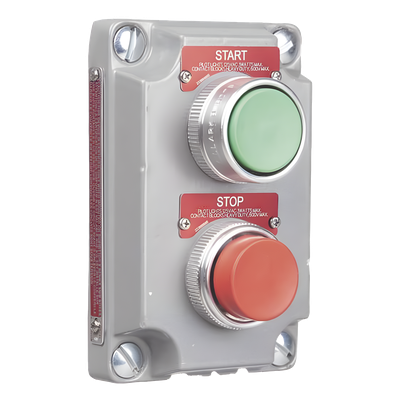 Cubierta para Estación de Control con 2 Botones Pulsadores de Arranque y Paro.