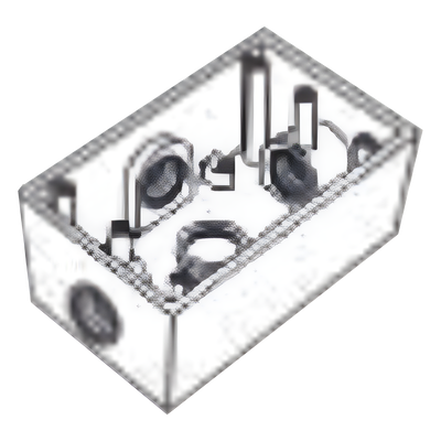 Caja Condulet FS de 1" (25.4 mm) con cuatro bocas a prueba de intemperie.