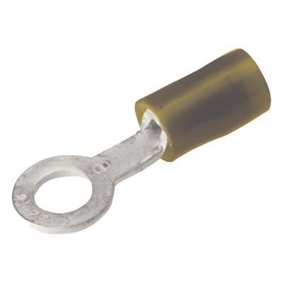 Zapata Terminal Aislada de Ojillo para Tornillo de 1/4" (6 mm) y Calibre 12-10 AWG.