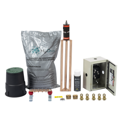 Kit de Tierra Física Con Electrodo Magnetoactivo Capacidad Max: 400 AMP