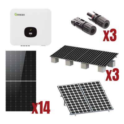 Kit Solar Interconexion  / 8kW  220Vca / Inversor GROWATT / Montaje Incluido  
