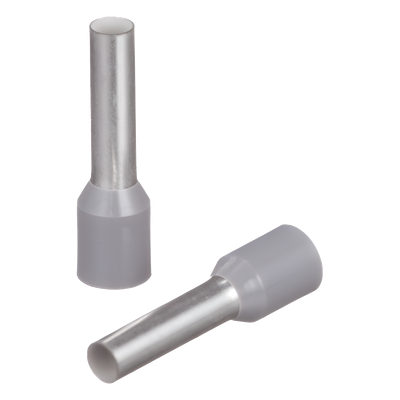 Ferrule Aislado para cabldes 12 AWG, Pin de 12mm de Longitud, Mango Color Gris, Paquete 100Pz